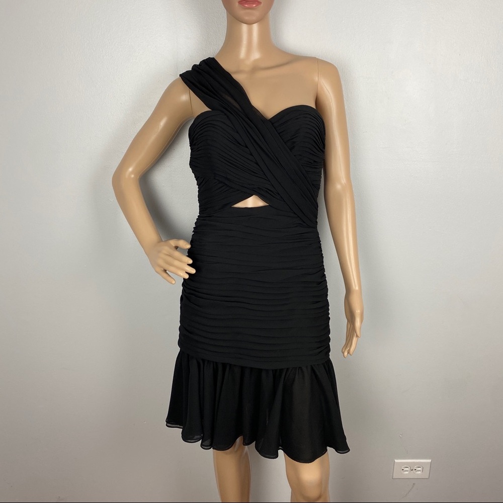 NEW JILL JILL STUART BLACK CHIFFON MINI DRESS - Picture 2 of 7
